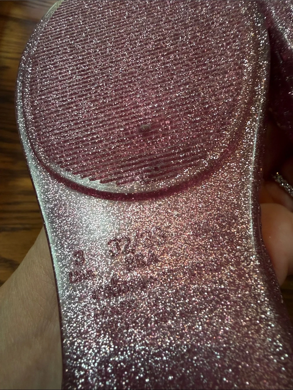 Mini Melissa Campana Pink Glitter Jelly Ballet Flats